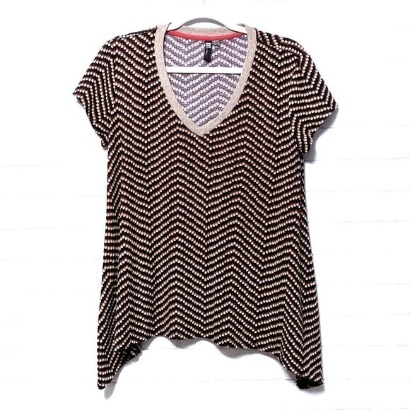 KUT FROM THE KLOTH Dot V-Neck Trapeze Top M - Picture 1 of 7